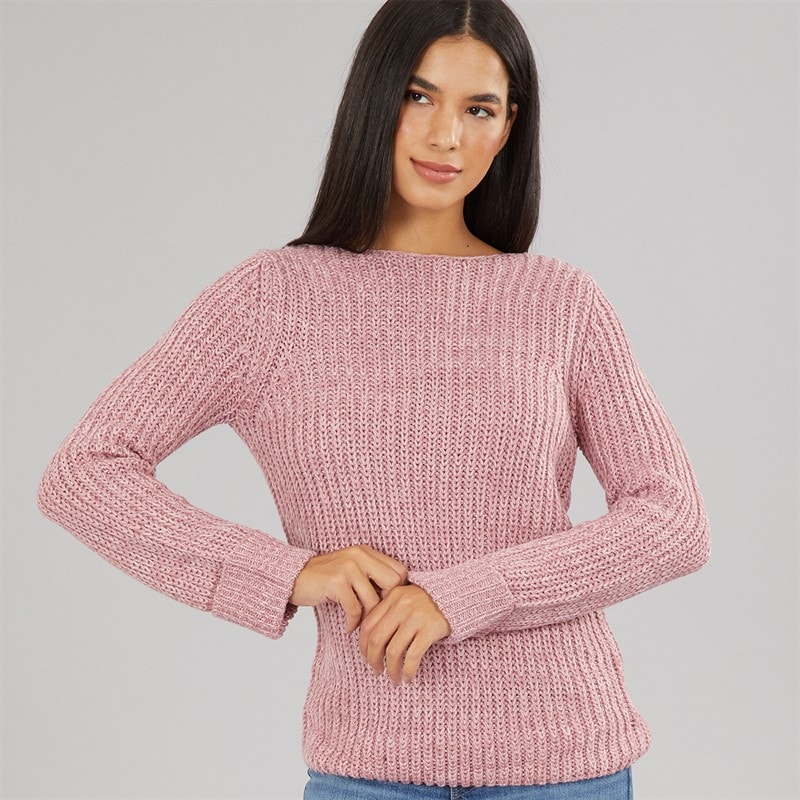 Board Angels Womens Scoop Neck Sweater Pink