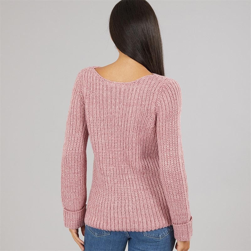 Board Angels Womens Scoop Neck Sweater Pink - Image 2