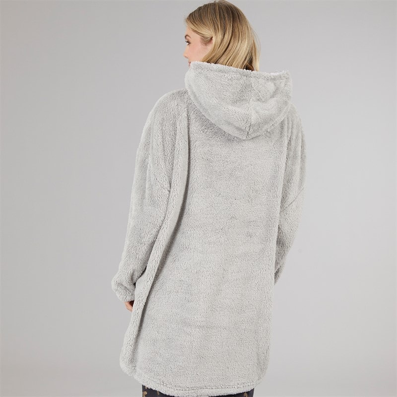 Board Angels Womens Oversized Blanket Hoodie Grey - Image 2