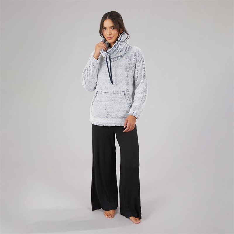 Board Angels Womens Frosted Wellsoft Snuggle Top Navy/Grey - Image 4