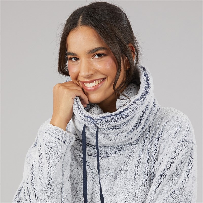 Board Angels Womens Frosted Wellsoft Snuggle Top Navy/Grey - Image 5