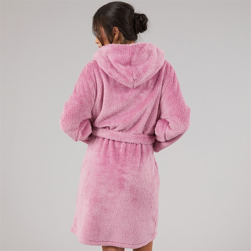 Board Angels Womens Wellsoft Hooded Robe Pink - Image 2