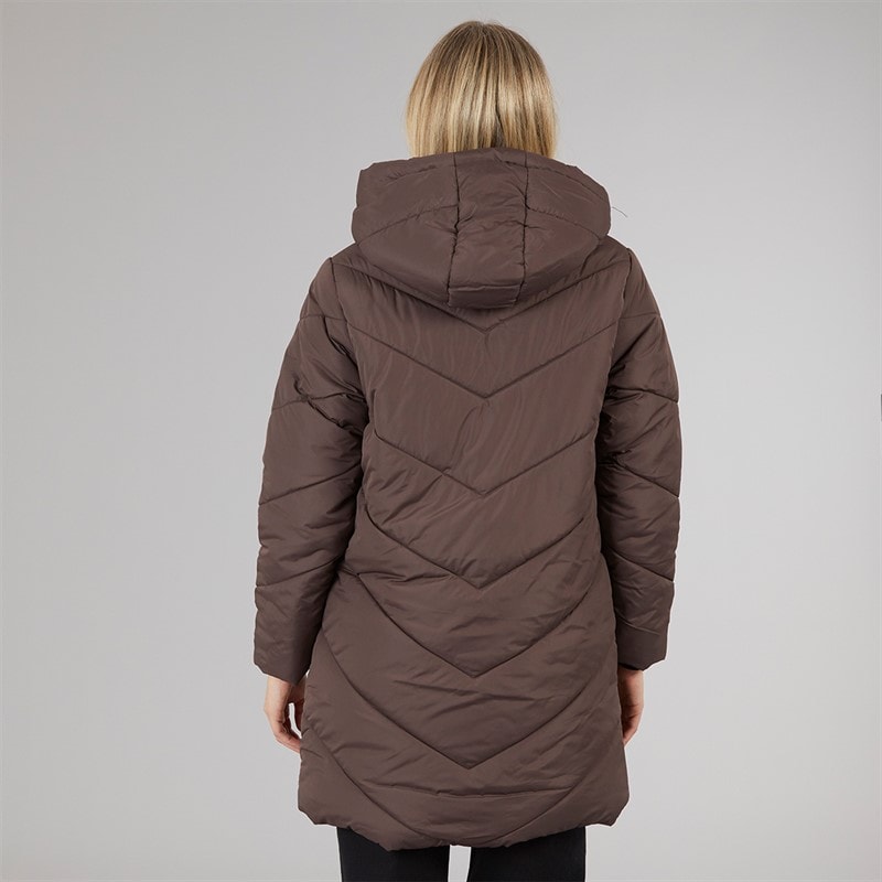 Board Angels Womens Chevron Puffer Coat Chocolate - Image 2
