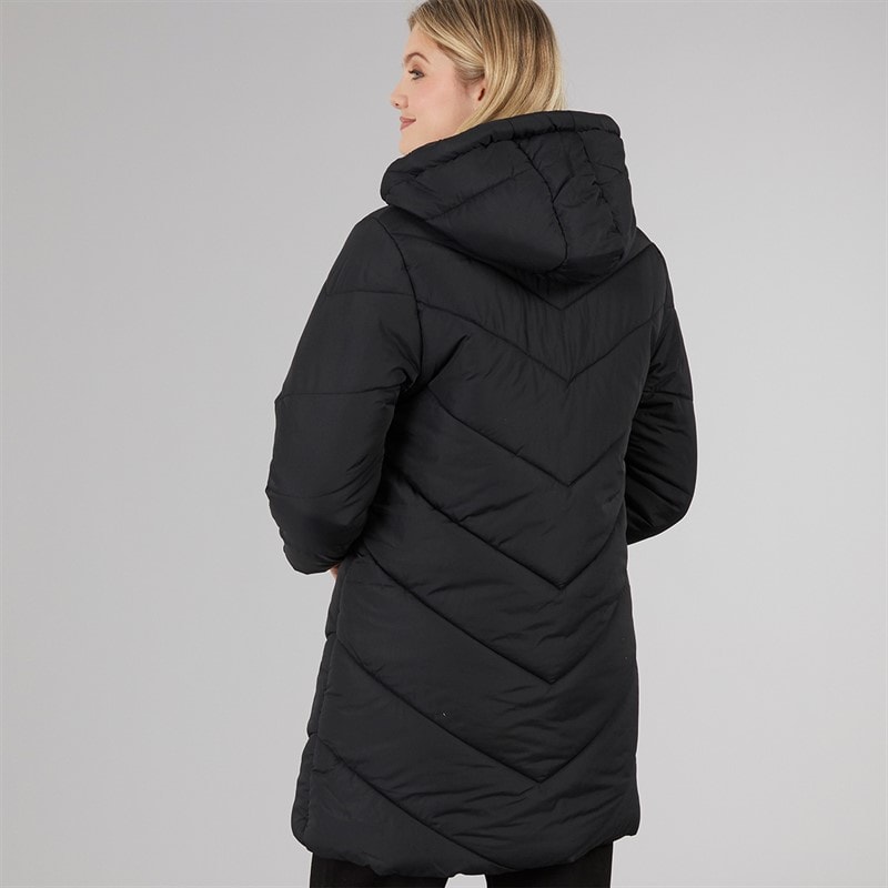 Board Angels Womens Chevron Puffer Coat Black - Image 2