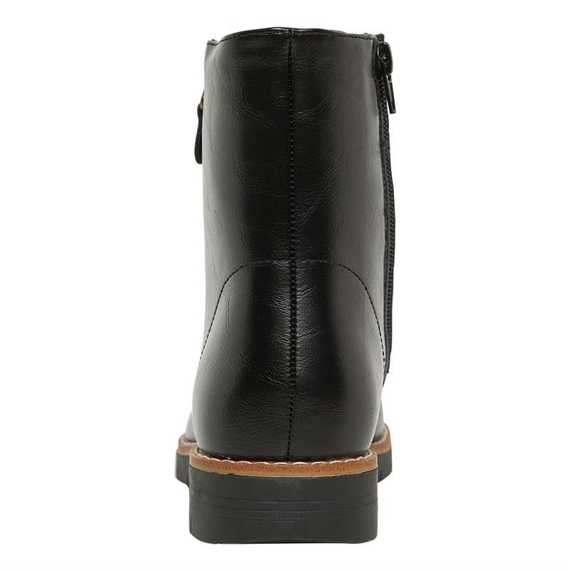 Board Angels Womens Gaynor Zip Detail Mid Boots Black PU - Image 3