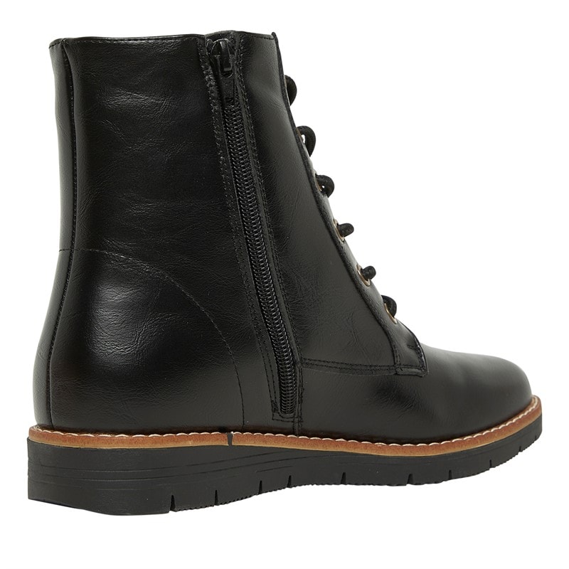Board Angels Womens Gaynor Zip Detail Mid Boots Black PU - Image 5