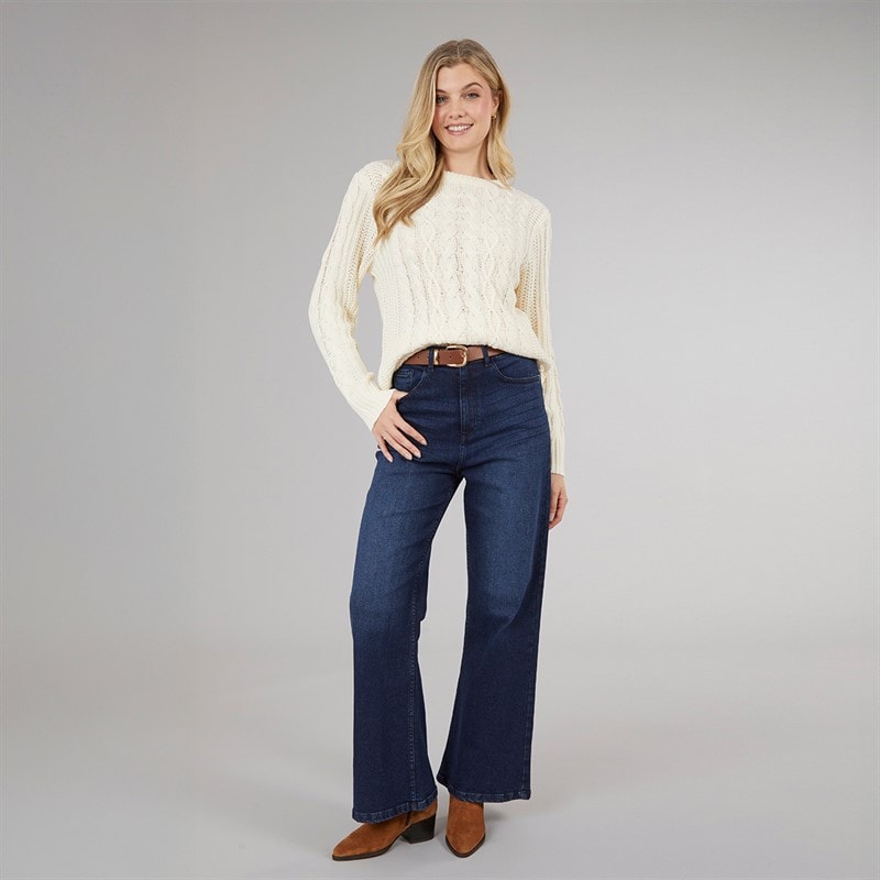 Board Angels Womens Wide Leg Jeans Dark Wash - Image 3
