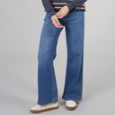 Board Angels Womens Wide Leg Jeans Mid Blue