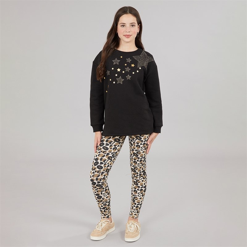 Board Angels Girls Sweatshirt And Leggings Set Black - Image 4