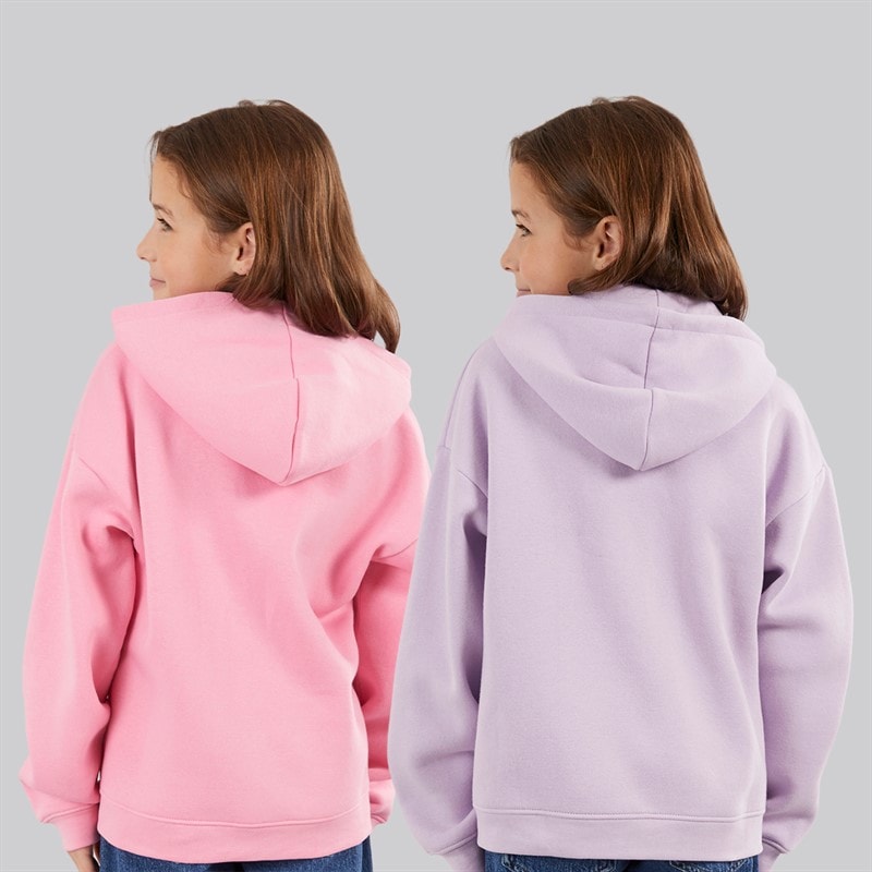 Board Angels Girls Two Pack Zip Through Hoodies Pink/Lilac - Image 2
