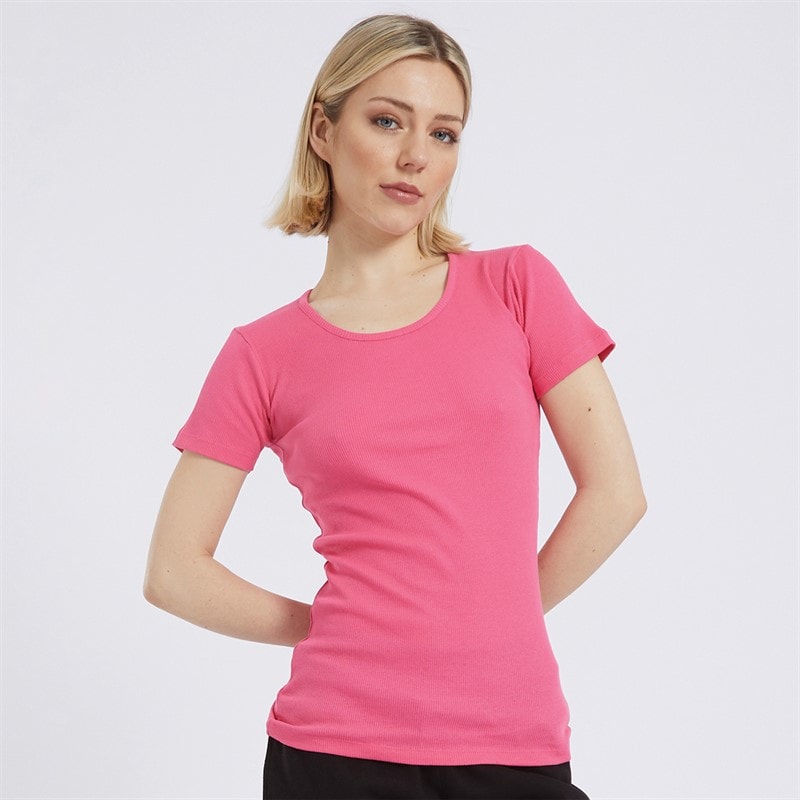 Board Angels Womens Three Pack Ribbed T-Shirts Navy/Pink/Grey Marl - Image 2