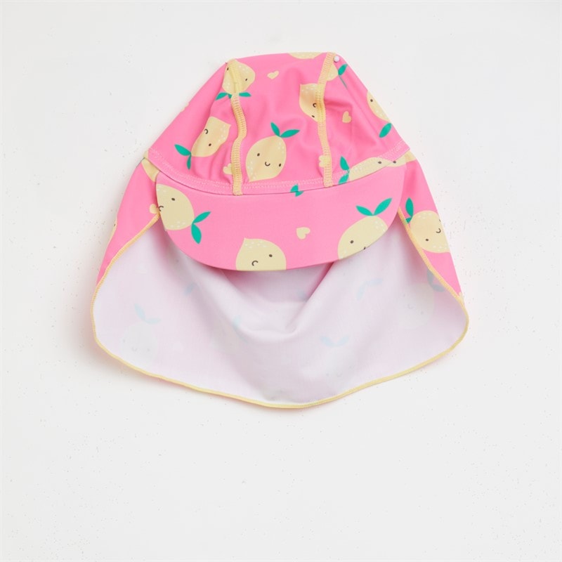 Board Angels Girls Sun Suit And Sun Hat Pink/Yellow - Image 2