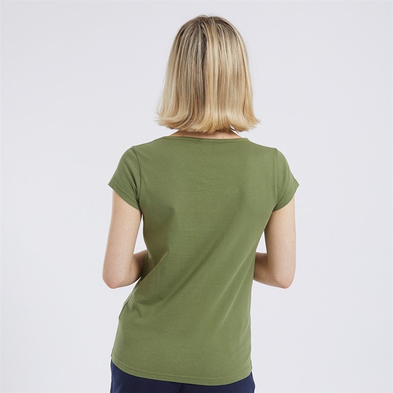 Board Angels Womens Three Pack V Neck T-Shirts Navy/Khaki/Light Pink - Image 2
