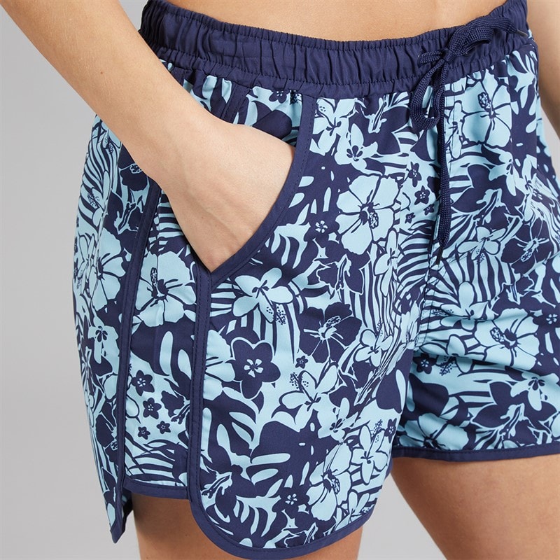 Board Angels Womens Shortie Floral Board Shorts Navy Tonal - Image 3