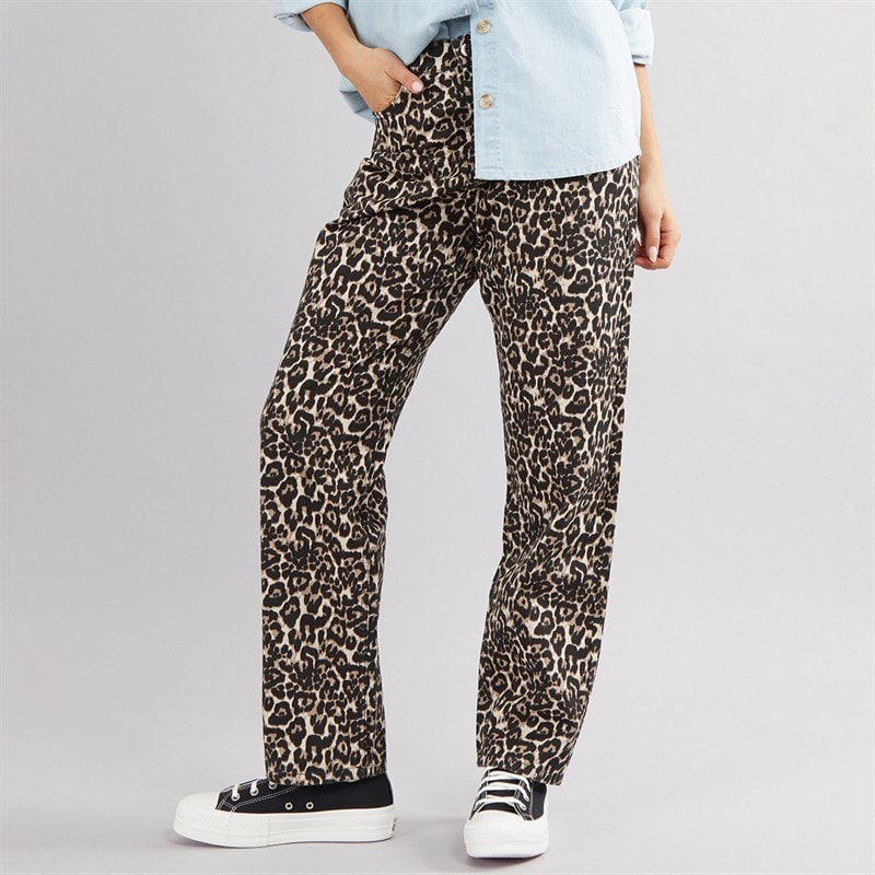 Board Angels Womens Straight Leg Jeans Leopard - Image 1