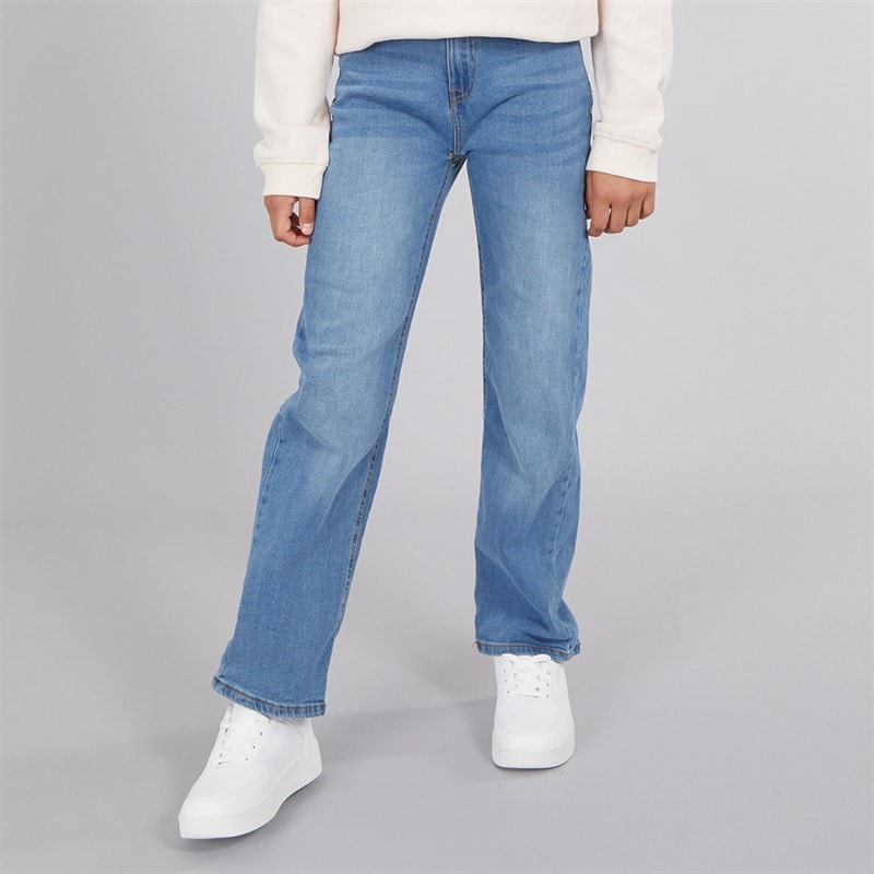 Board Angels Girls Wide Leg Jeans Mid Wash