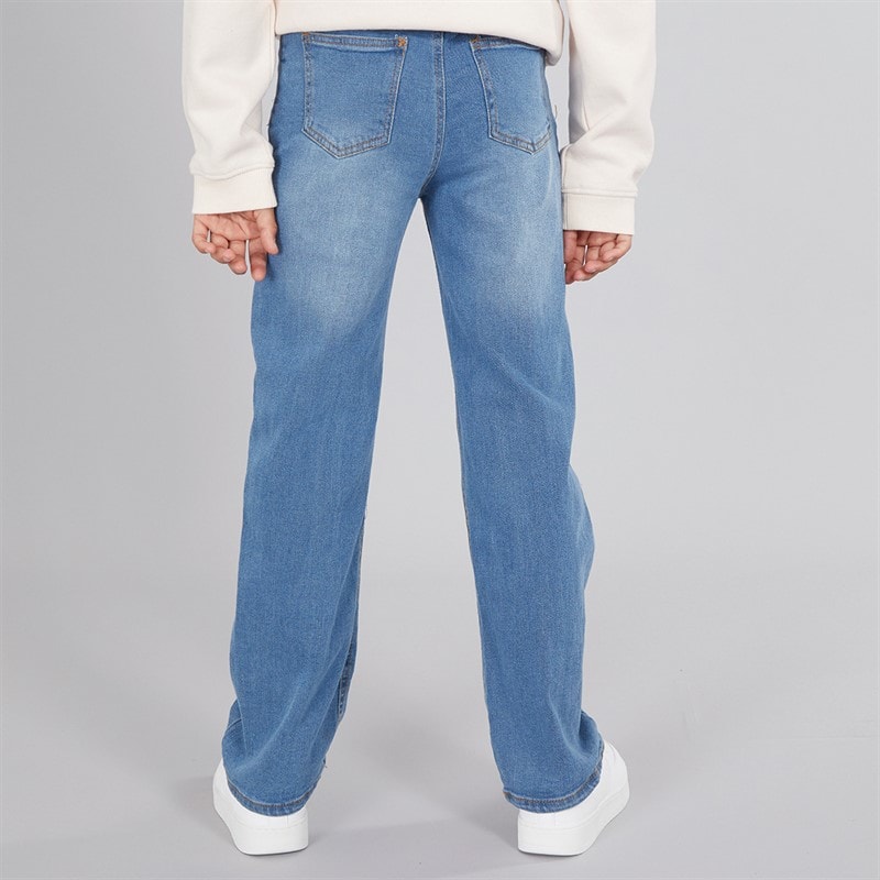 Board Angels Girls Wide Leg Jeans Mid Wash - Image 2