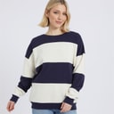 Board Angels Womens Sweatshirt Navy/Ecru