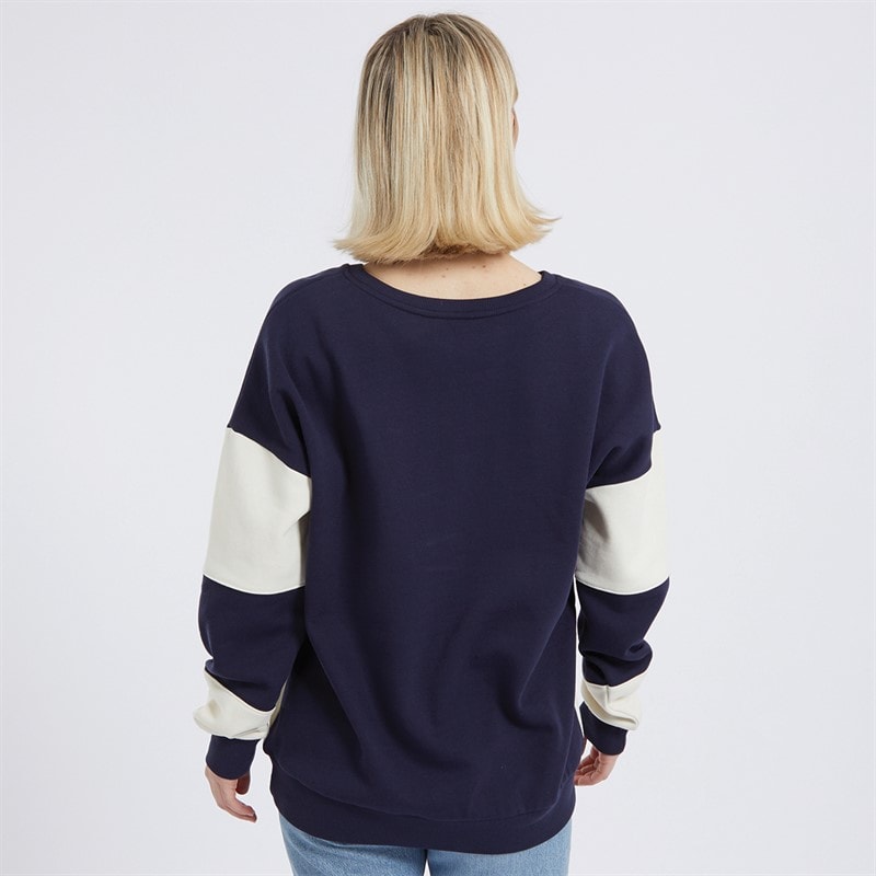 Board Angels Womens Sweatshirt Navy/Ecru - Image 2
