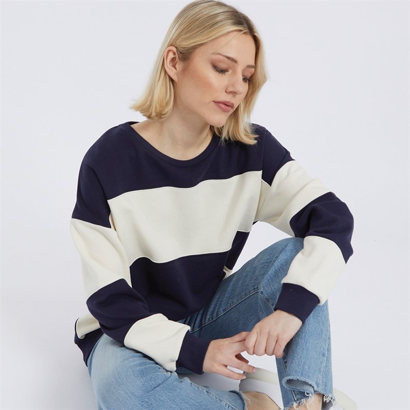 Board Angels Womens Sweatshirt Navy/Ecru - Image 3