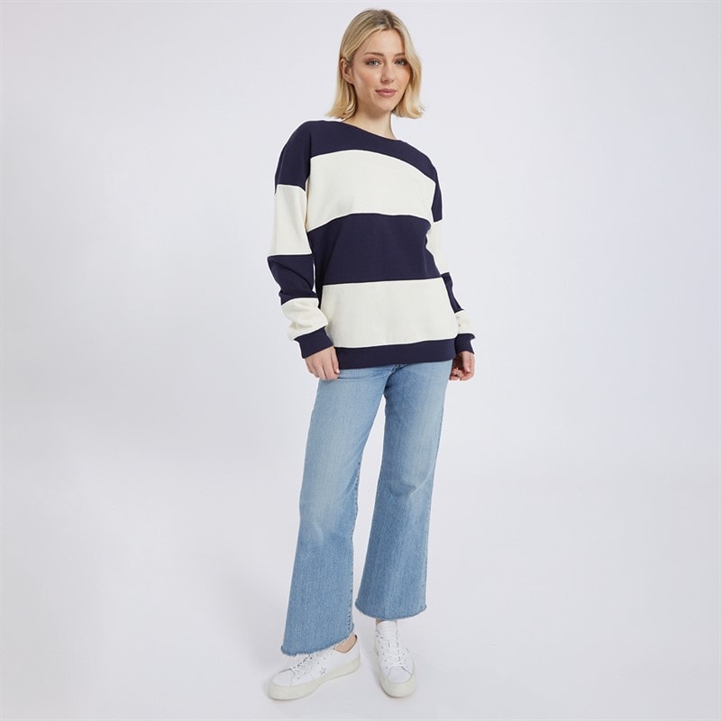 Board Angels Womens Sweatshirt Navy/Ecru - Image 4