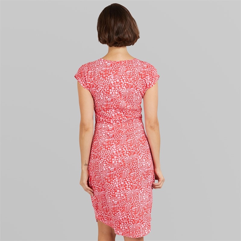 Board Angels Womens Tie Waist Dress Ditsy Red - Image 2