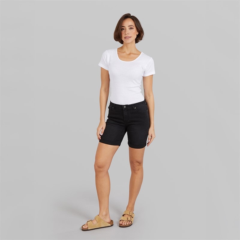 Board Angels Womens Denim Shorts Black - Image 3