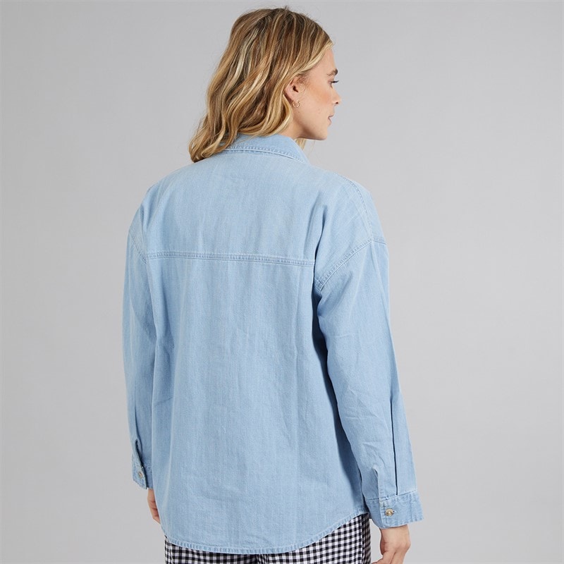 Board Angels Womens Denim Shirt Mid Blue - Image 2