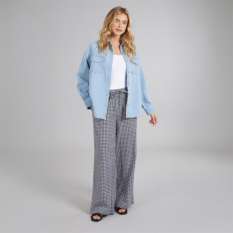 Board Angels Womens Denim Shirt Mid Blue - Image 4