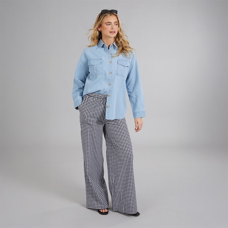 Board Angels Womens Denim Shirt Mid Blue - Image 5