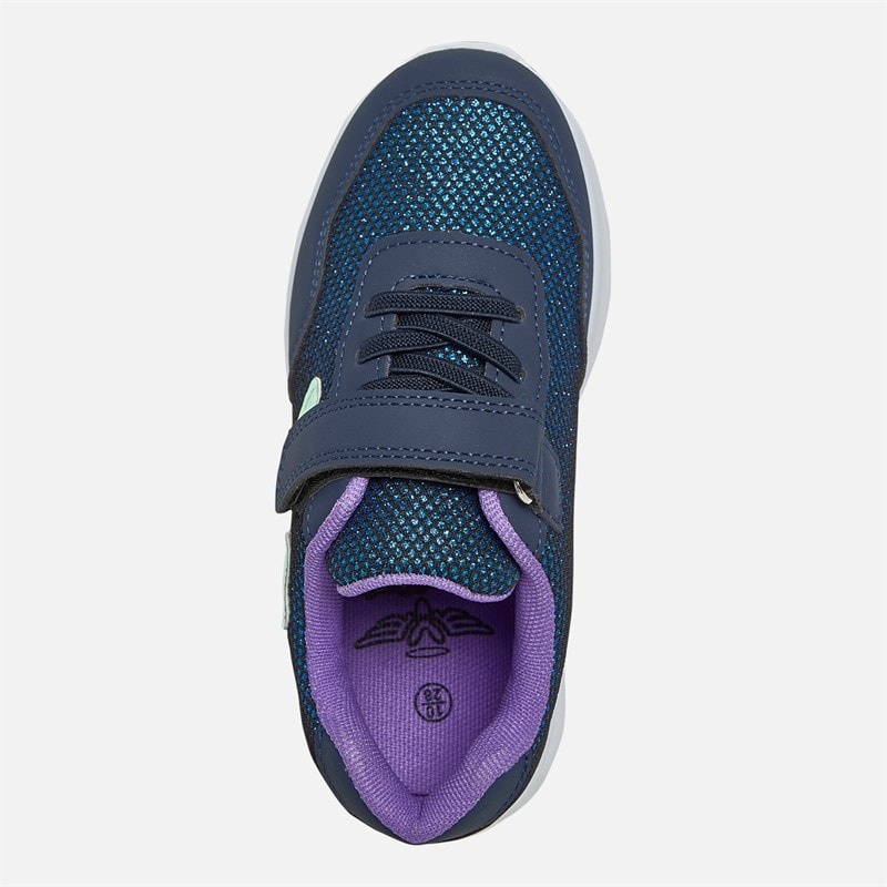Board Angels Girls Daphne Glitter Trainers Navy/Purple - Image 4