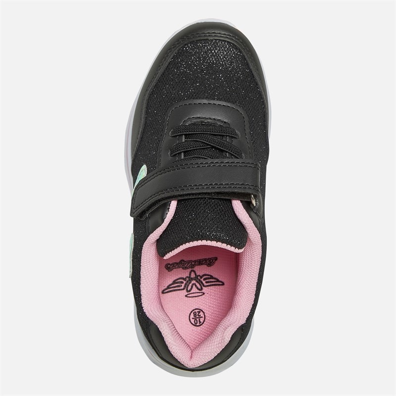 Board Angels Girls Daphne Glitter Trainers Black/Pink - Image 4