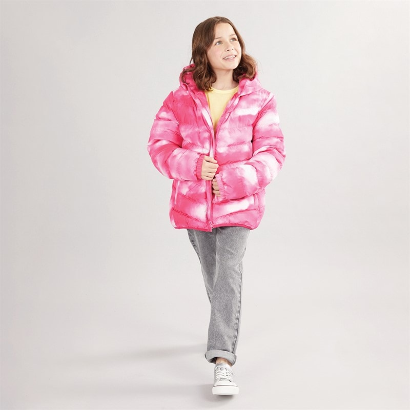 Board Angels Girls Cloud Ombre Hooded Puffer Jacket Pink Cloud Ombre - Image 3