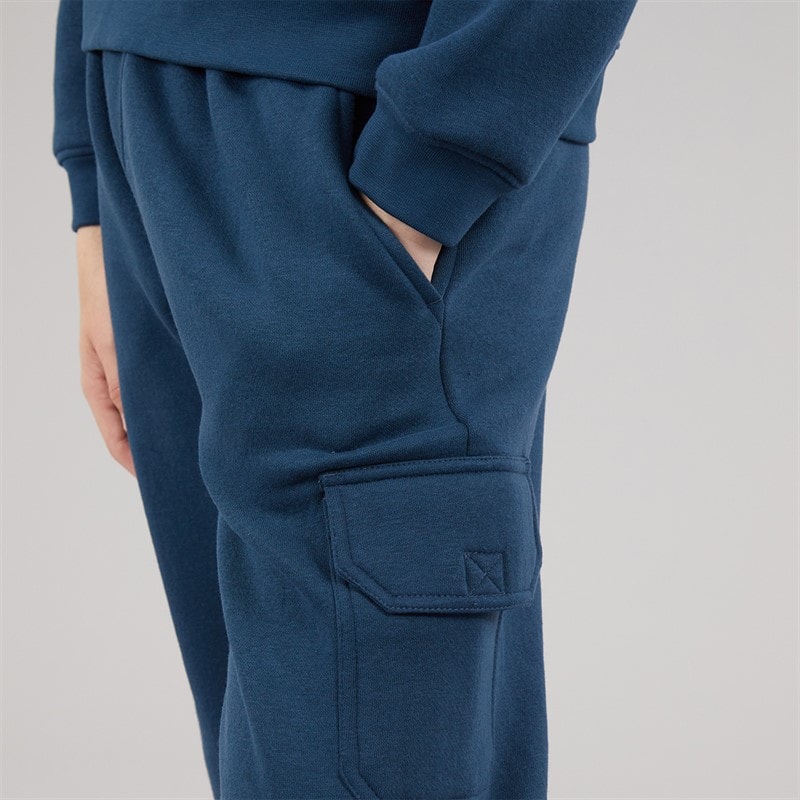 Board Angels Girls Hoodie And Cargo Joggers Tracksuit Denim Blue - Image 3