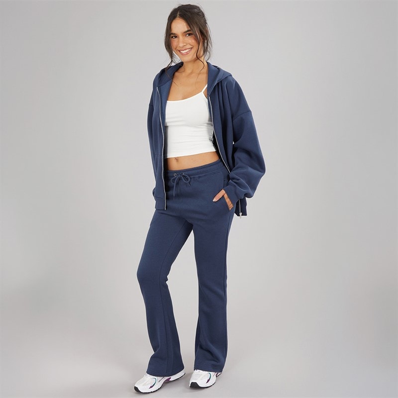 Board Angels Womens Kick Flared Joggers Washed Midnight Blue - Image 3