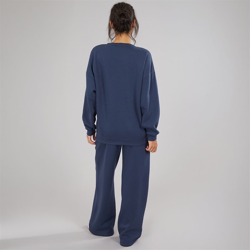 Board Angels Womens Oversized Sweatshirt And Open Hem Joggers Washed Midnight Blue - Image 2