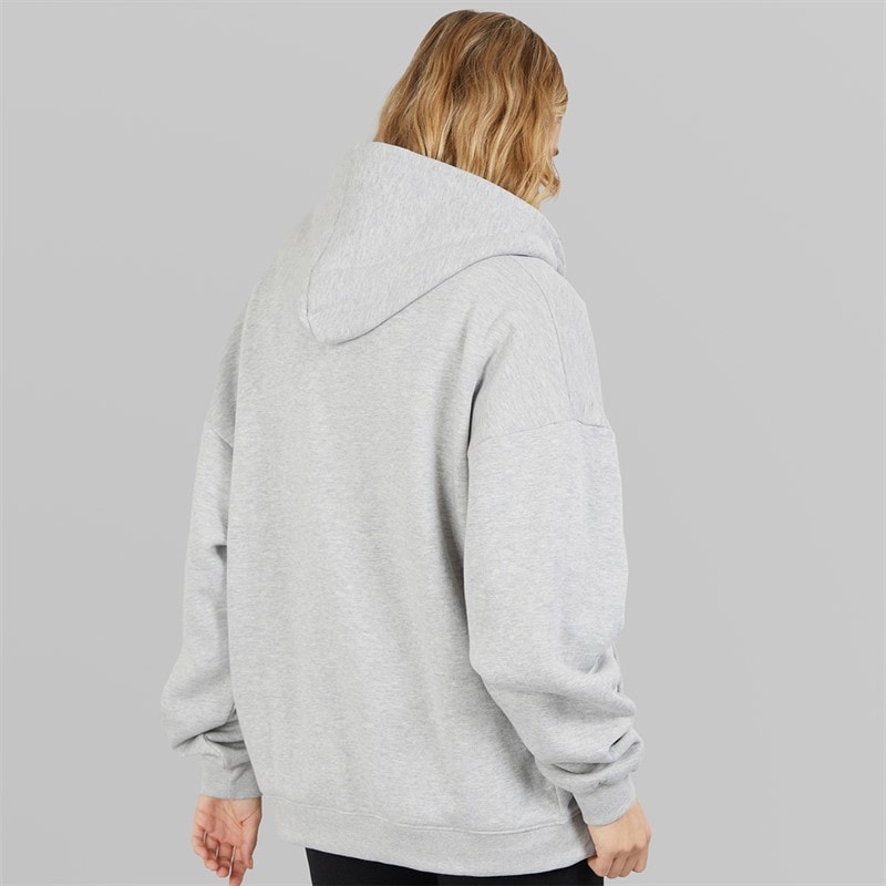 Board Angels Womens Oversized Zip-Through Hoodie Grey Marl - Image 2