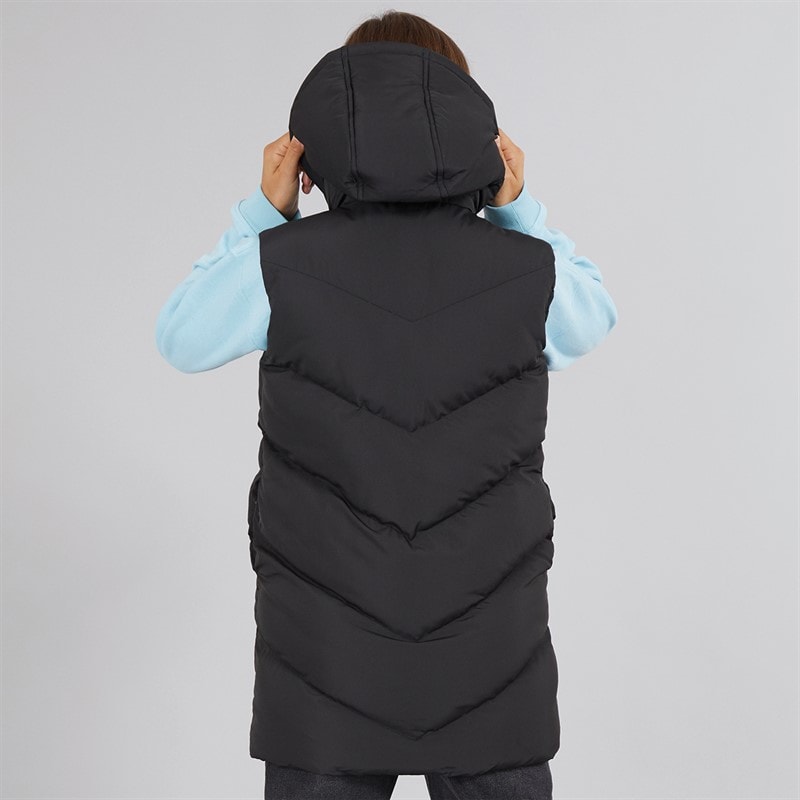 Board Angels Girls Longline Hooded Gilet Black - Image 2