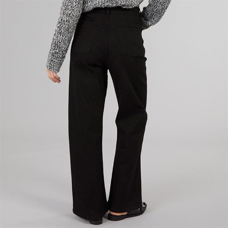 Board Angels Womens Wide Leg Jeans Black - Image 2