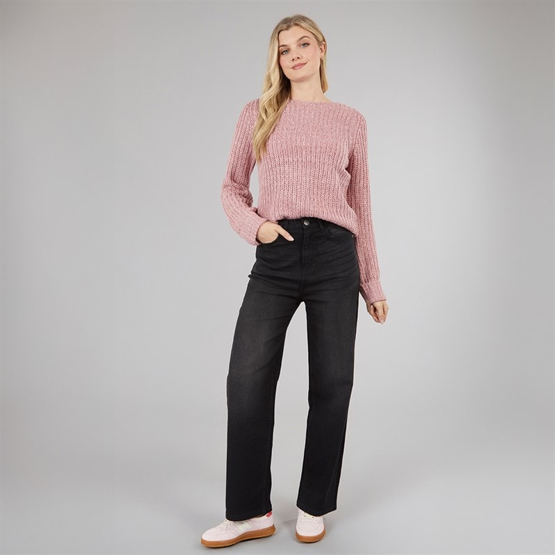 Board Angels Womens Stretch Straight Fit Jeans Black - Image 3