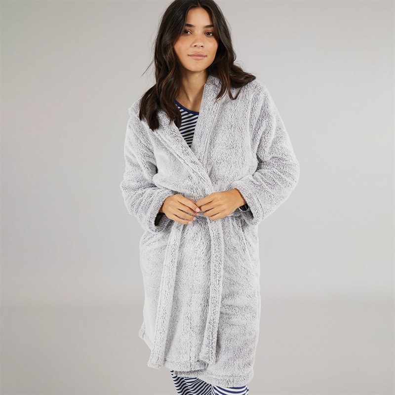 Board Angels Womens Wellsoft Hooded Robe Grey - Image 1