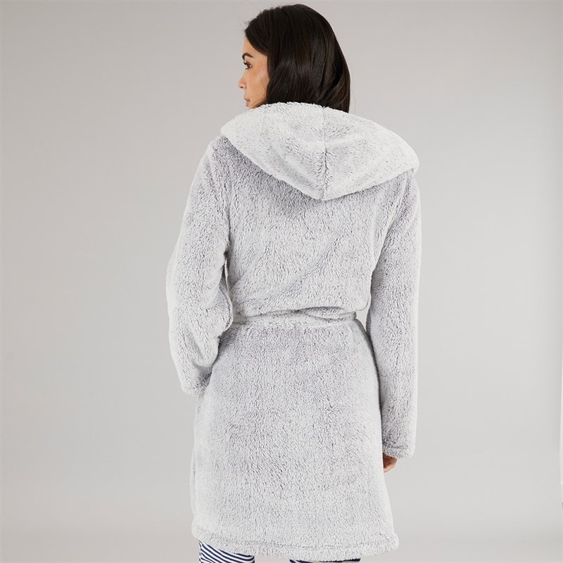 Board Angels Womens Wellsoft Hooded Robe Grey - Image 2