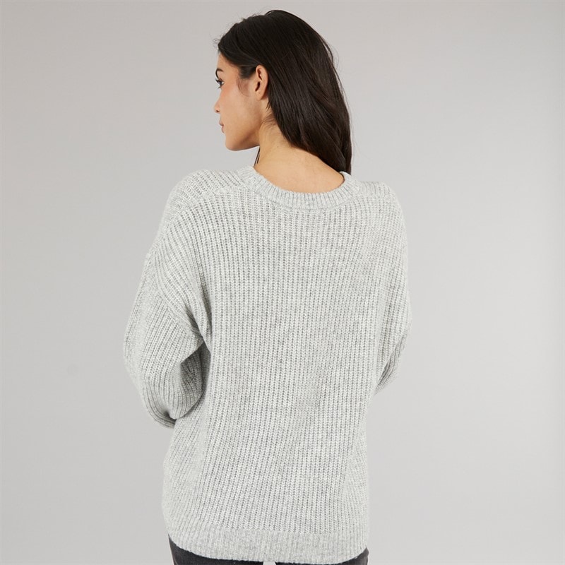 Board Angels Womens Crew Neck Oversized Jumper Charcoal Marl - Image 2