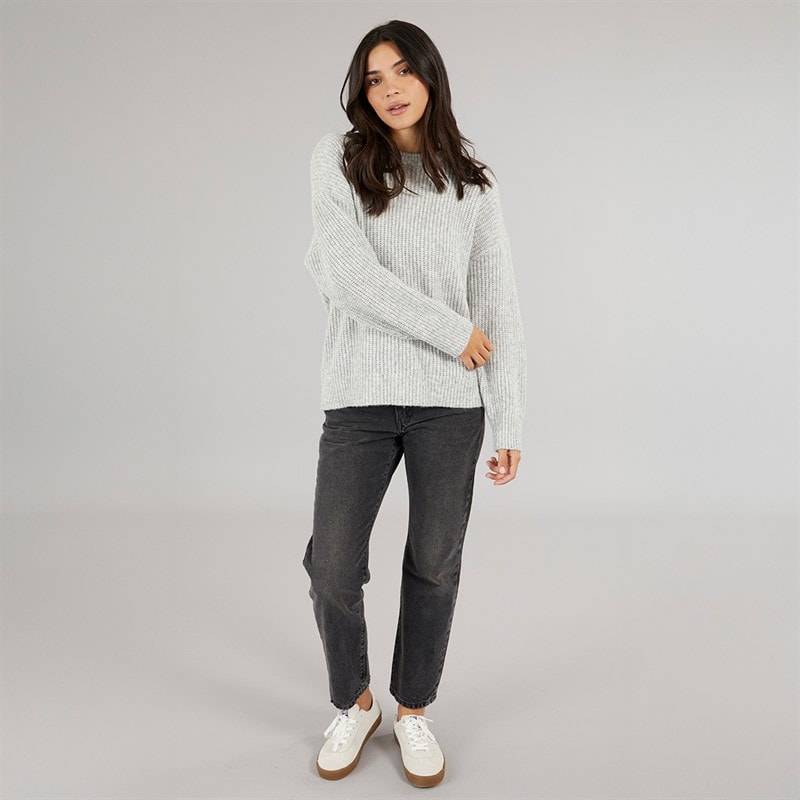 Board Angels Womens Crew Neck Oversized Jumper Charcoal Marl - Image 3