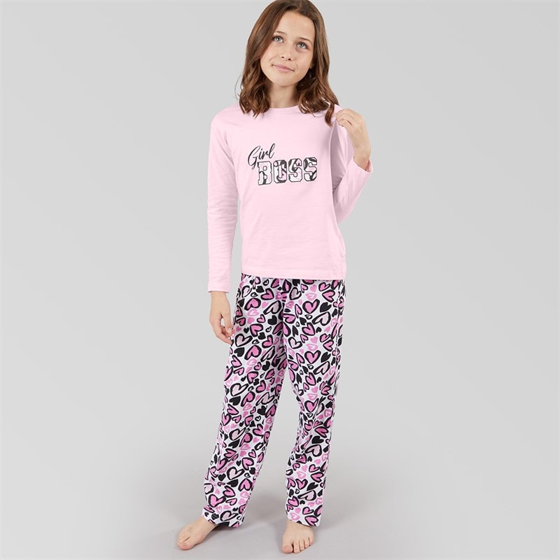 Board Angels Girls Girl Boss Pyjama Set Multi - Image 1