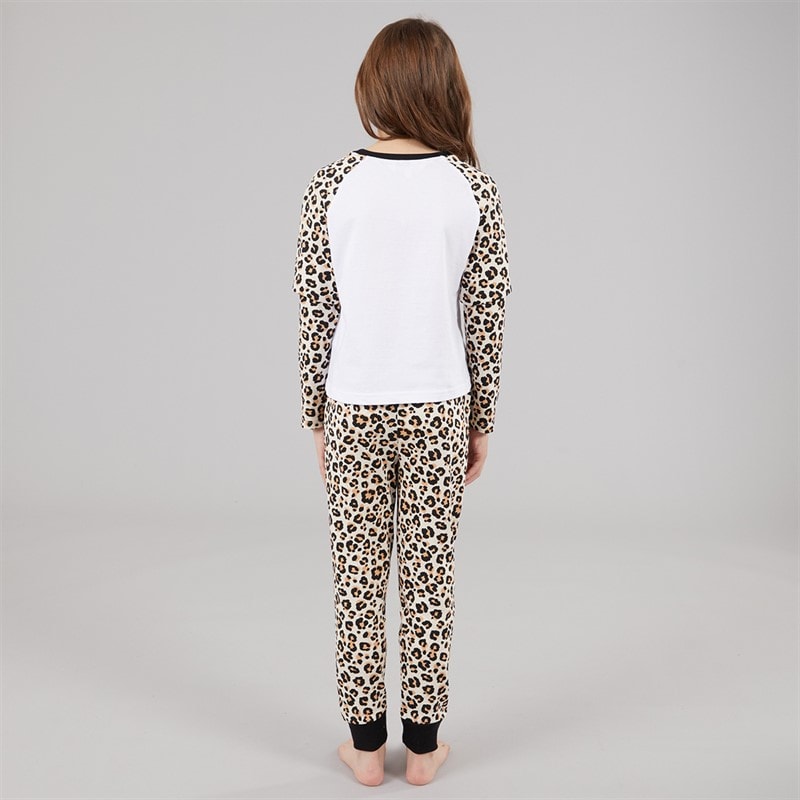 Board Angels Girls Leopard Heart Pyjama Set Multi Multi - Image 2