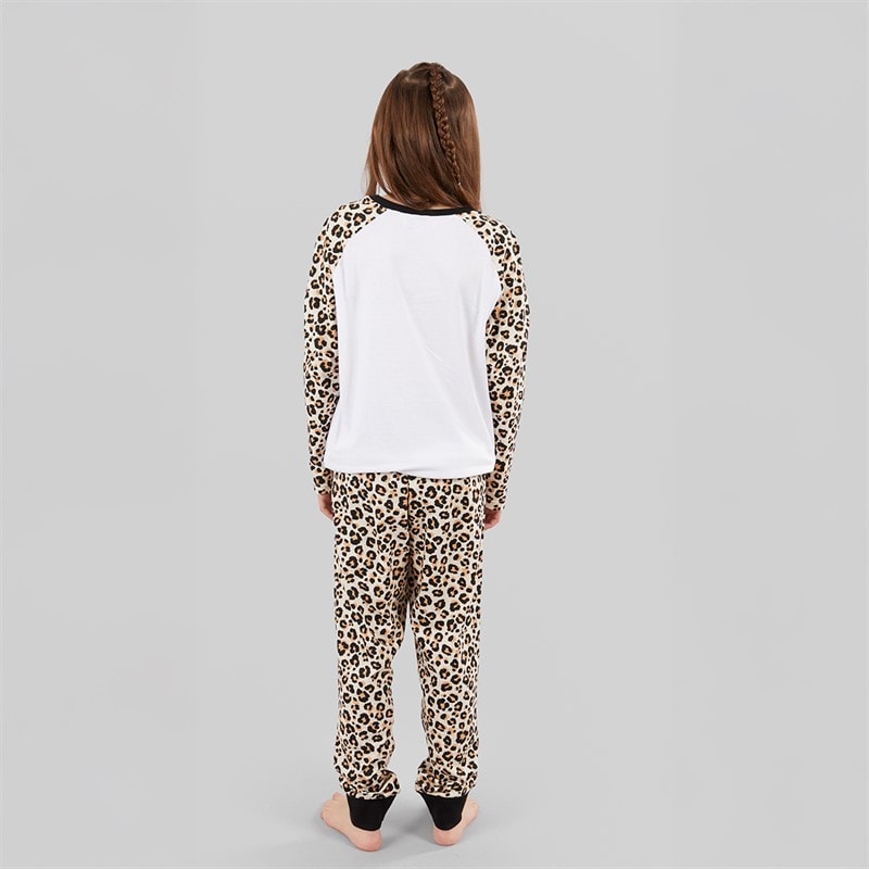 Board Angels Girls Leopard Heart Pyjama Set Multi Multi - Image 3