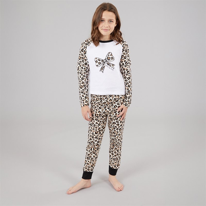 Board Angels Girls Leopard Heart Pyjama Set Multi Multi - Image 4