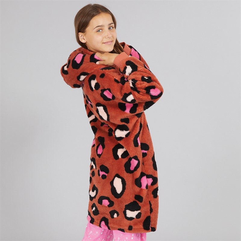 Board Angels Girls Oversized Blanket Hoodie Leopard - Image 2