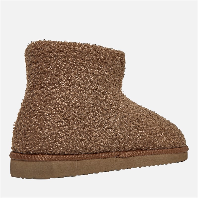 Board Angels Womens Teddy Borg Fleece Bootie Slippers Mink - Image 5